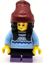 LEGO® Minifig cty1686 - Child - Girl, Bright Light Blue Knit Fair Isle Sweater