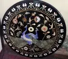 Marquetry Art Kitchen Table Top for Home Black Marble Dining Table 36 Inches