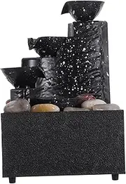 QUMIIRITY Tabletop Water Fountain Elegant Design Indoor Waterfall Ornament for Decor Serene Landscape Decoration for Tabletop Spaces