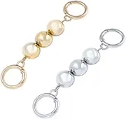 Leadigol 2PCS Bag Strap Extender, Chain Strap Extender Replacement, Bag Chain Straps Charms for Cross-Body Purse Handbag, Artificial Pearl Chain Strap Extender