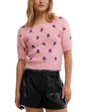 Winter Blooms Pullover Crewneck Sweater