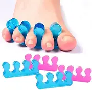 4 PCS Gel Toe Separator, Gel Nail Polish Toe Spacers for Men and Women Straighteners and Correctors Reusable for Overlapping Toes, Bunions etc