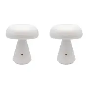 2PK Boyle Rechargeable LED Portable Table Lamp Mushroom-Shaped 16x16x18cm White