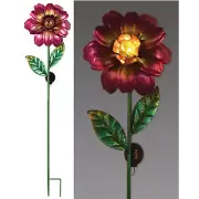 Pink Flower Solar Light Garden Stake 55 in Ht Outdoor Decor Decorative Lighting