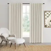 Sherwood Home 100% Blockout Concealed Tab Top Curtain Pair Oat