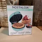 Waffle Maker Nostalgia My Mini Waffle Maker New Factory Sealed Blue Teal Griddle
