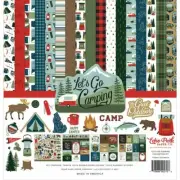 Camping Outdoors Tent Camper Hike Canoe Cook Echo Park Scrapbook 12" Page Kit
