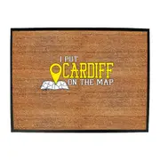 Put On The Map Cardiff - Funny Novelty Doormat Man Cave Floor mat