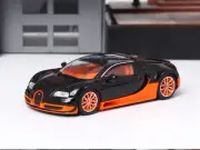 Mortal 1/64 Scale Bugatti Veyron Black/Orange Diecast Car Model Toy Gift