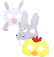 LIFKOME Easter Rabbit Masks 3pcs Animal Face Masks Cosplay for Adults Boys and Girls Women Men