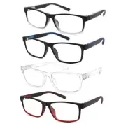 4 Pack Reading Glasses Men 1.5 Readers Blue Light Blocking Anti Glare/UV