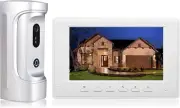 Wired Video Intercom System, 7 Inches Video Doorbell Camera with Monitor, Hard W