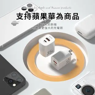 【OMG】35W氮化鎵GaN充電器 TypeC+A雙孔 PD快充頭 手機平板快速充電器(支援iPhone/iPad/三星/安卓)