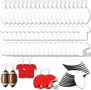 Snblzhef Sublimation Blank Football Helmet Shirt Earrings Bulk Heat Transfer Sublimation MDF Earrings with Earring Hooks