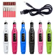 Nail Drill Machine Mini USB Electric Nail Polisher Glazing Milling Pedicure Bits