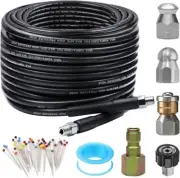 Sewer Jetter Kit for Pressure Washer 50FT, Newest 5800PSI Drain Cleaner Hose 1/4
