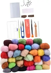 jojofuny 73Pcs Wool Felting Kit for Beginners Felting Tools with Storage Case for Crafts and Parent Bonding Activities