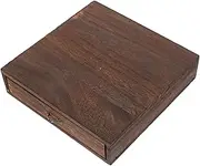 MOLUCKFU Lid Wood Storage Drawer Wooden Desktop Drawer Box Office Home Organizer Vintage Style