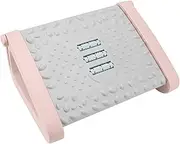 Under Desk Footrest, 6 Height Adjustable Foot Rest for Under Desk at Work Ergonomic Stool with Massage Texture and Roller for Home, Office (Pink)