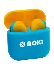 MokiPods Mini True Wireless Stereo Earphones for Kids Volume Limited in Blue/Yellow ACC-MPMPMBY
