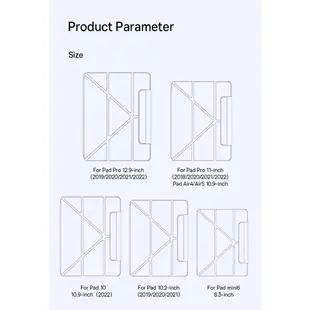 倍思 Pad Pro 11 12 iPad Air 4 5 10.9 英寸保護套,Mini 6 防摔鉛筆盒支架黑色保護套