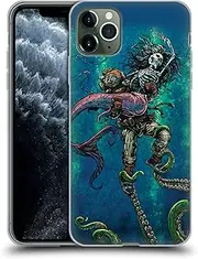 Head Case Designs Officially Licensed David Lozeau Diver and Mermaid Colourful Grunge Gel Case [Military Grade Protection] Compatible with Apple iPhone 11 Pro Max