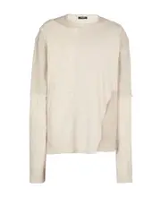 Long-sleeved multi-material T-shirt S,XS,M White