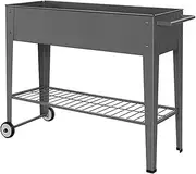 Metal Planter Box Raised Garden Bed Elevated Mobile Pants Herb Growing Container