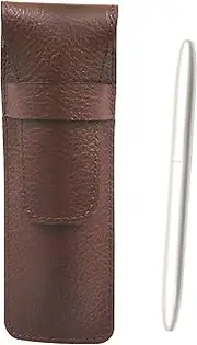 SASTYO-TK12-P Shibo Choco Color Cowhide Leather Pen Case Brass Dacapo Streamline Ballpoint Pen Set Pearl Axis