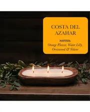 TLC Candle Co. Costa Del Azahar 3-Wick Hand Carved Dough Bowl Dcor Candle NoSize Natural