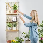 jontell Macrame Wall Hanging Shelf- Macrame Shelves Handmade Decorative Float...