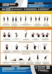 Upper Body Stretching | Dynamic & Static Stretches | Laminated Home & Gym Poster | FREE Online Video Training Support | Size - 841mm x 594mm (A1) | Improves Personal Fitness & Flexibility