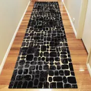 Medori Garnet Black Runner Rug