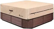 UCEDER Waterproof Hot Tub Cover -Outdoor Spa Cover Cap(Actual Size 112"x93"x20'' Fit 110"x91") 600D Heavy Duty Polyester Hot Tub Cover Protector(Brown)