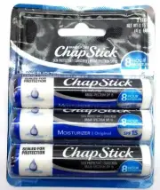 ChapStick Moisturizing Lip Balm Stick Original Flavor 3 Pack 0.15Oz