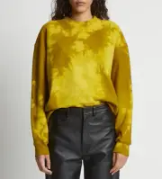 Proenza Schouler White Label Tie Dye Sweatshirt in Sulfur/Muted Lime Size M nwt