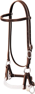 Weaver Leather Deluxe Latigo Leather Side Pull, Double Rope, Burgundy, Average