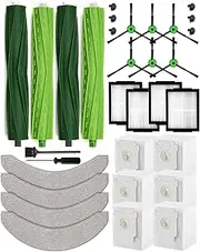 iRobacc 26 Piece Accessory Set for iRobot Roomba Combo j7+(j7 Plus)/j9+(j9 Plus)/10 MAX Robot Vacuum Cleaner, 4 Roller Brushes, 6 Side Brushes, 4 HEPA Filters, 4 Wipes, 6 Dust Bags, 1 Brush etc.