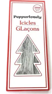2000 Strands Icicles Tinsel Tree Christmas Decorations, Silver