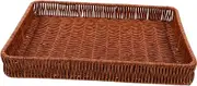 Imitation Rattan Basket For Fruits And Vegetables Large-capacity Picnic And Storage Bin Handcraft Serving Tray For Kitchen Counter