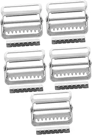 [SHERCHPRY] Metal Strap Adjuster 5pcs Locking Buckle Slider Clips Easy to Use for Backpacks Clothing