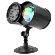 GGP Bracket Outdoor Waterproof Lawn Dual Tube Projection Light Led Halloween & Christmas Dynamic Water Ripple Animation, Replaceable 12 Slides, Stake Or Stand Mountable