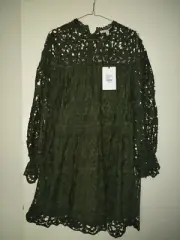 witchery dress size 8 - olive green - lace - never worn
