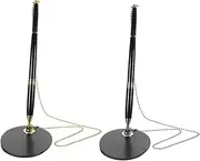 SEWACC Signature Gel Pen Set Black Ballpoint Pen Office Desk Accessories with Chain