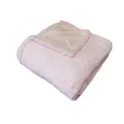 Sofie Sherpa Fleece Throw Rug Pink by IDC Homewares