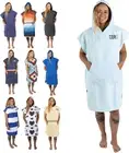 Poncho Changing Towel Robe with Hood and Front Pocket, Made of Quick Dry Microfi