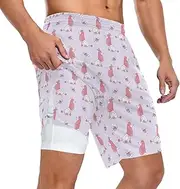 [ZZXXB] Princess Poodle Athletic Shorts for Men with Pockets 2 in 1 Quick Dry Running Shorts S-3XL
