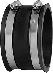 POWERTEC 70149 4 Inch Dust Control Flex Cuff with Steel Hose Clamps, Hose Connector Rubber Cuff Coupler for Woodworking Dust Collection Fittings, Dust Collector Accessories & Machinery, 1 pack