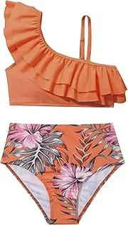 [Generic] Swimsuit Toddle United States Long Sleeve Split Bikini Children's Swimsuit Classic Girl's Swimsuit M 10