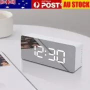 LED Digital Clock Mirror Display Snooze Alarm Temperature Time Table Desk Decor